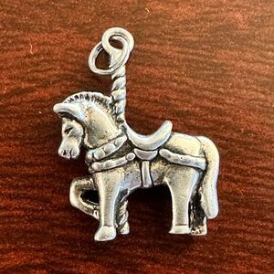 Vintage Sterling Silver Carousel Horse Charm or Pendant